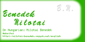 benedek milotai business card